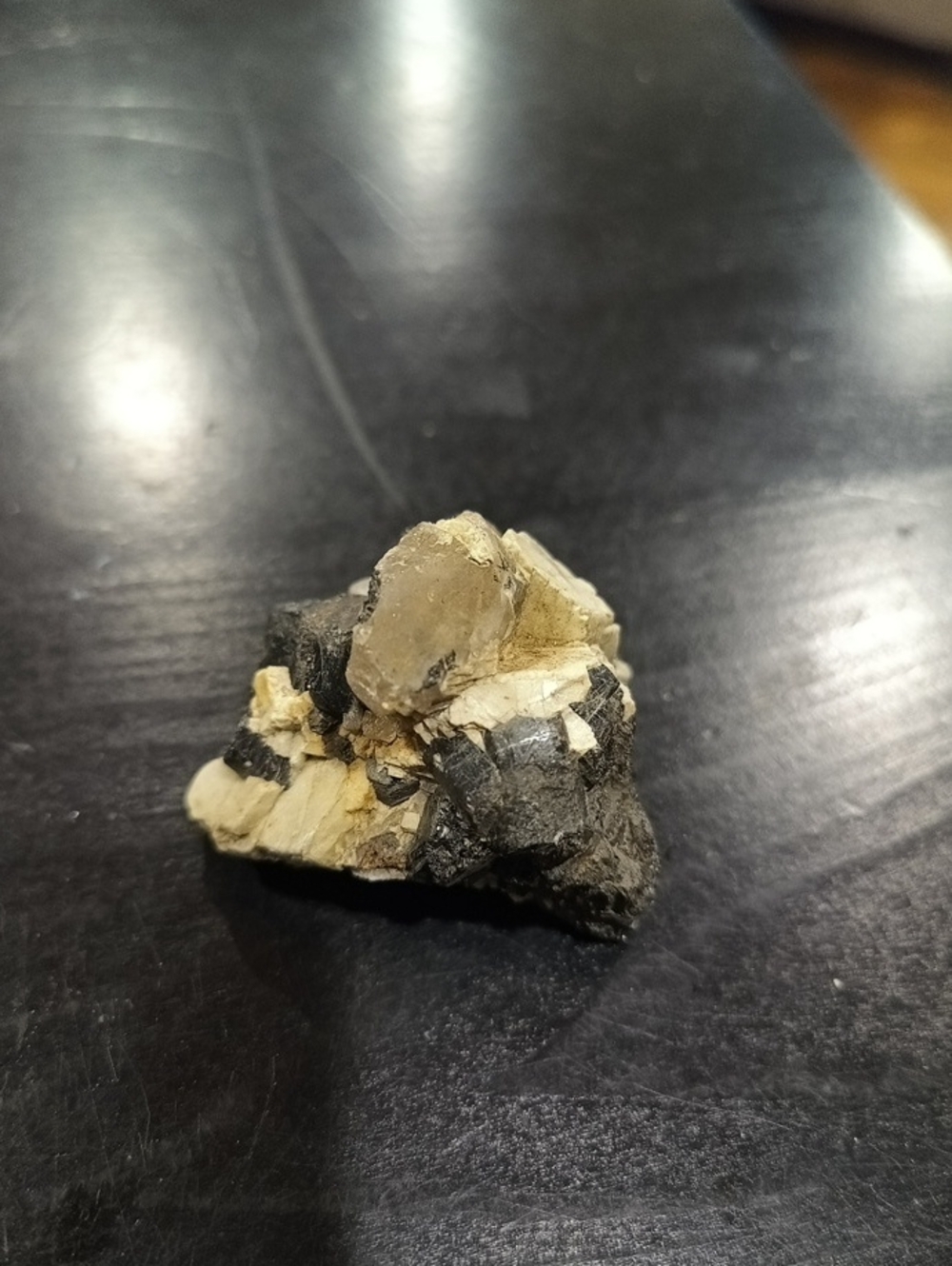 Mineral Cluster - Crystal Tourmaline With Smokey Quartz And Mica